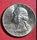 1944 Choice Uncirculated US Washington SILVER Quarter! Philadelphia Mint! Coin!