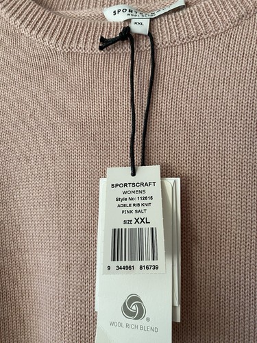 Sportscraft NWT Jumper Sz XXL Merino Wool Blend Ribbed Adele Rib Knit Jumper - Picture 5 of 9