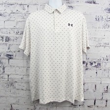 Under Armour The Playoff Polo Printed Men's Size XL White Loose Polo Shirt