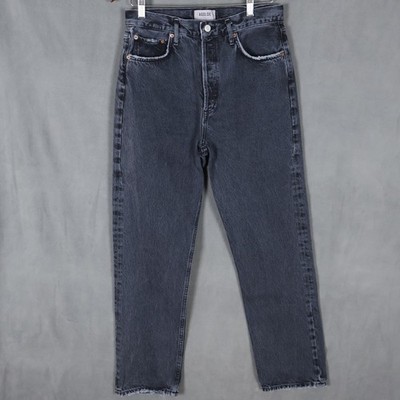 Agolde Womens Jeans Size 29 Black Faded 90s Pinch Waist High Rise Straight