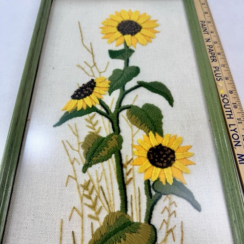 Broderie vintage Crewel Owl : Art fibre bohème encadré (14,5 x 24