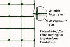 Geflügelnetz Hühnerzaun Masche 5 cm, Fadenstärke 1,2 mm Schwarz oder Dunkelgrün