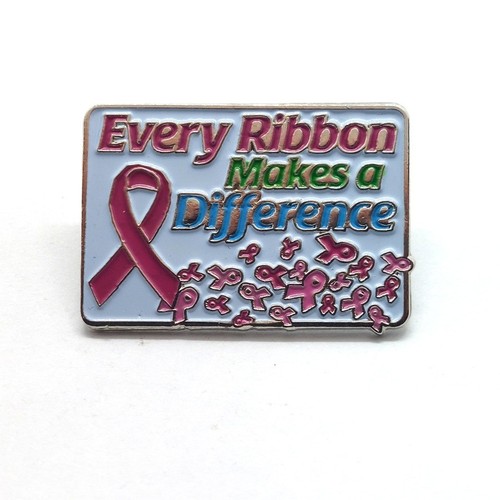 Every Ribbon Makes A Difference Pin Pink Ribbon Breast Cancer Awareness