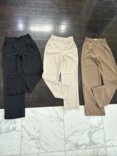 Lot Of 3 NA-KD Princess Polly Women Beige Brown Black Wide Leg High Waisted 32