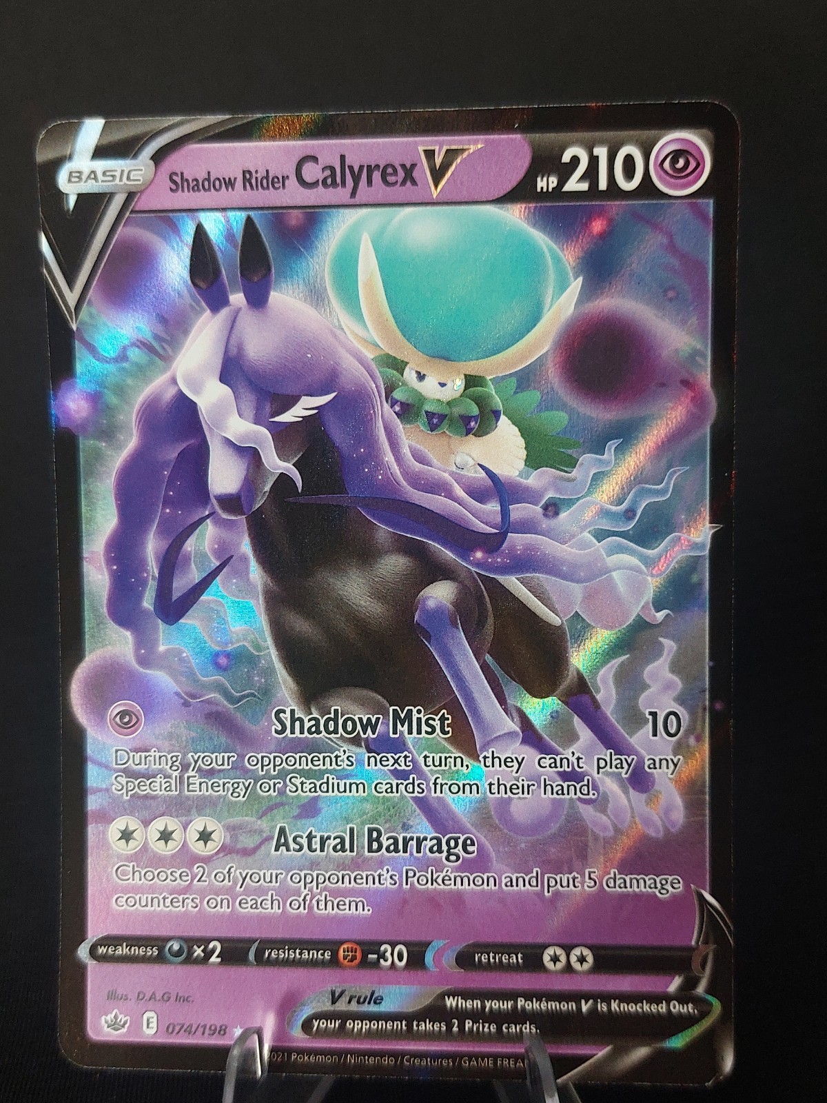 Shadow Rider Calyrex V 74/198 - Chilling Reign Holo Ultra Rare Pokémon TCG - NM