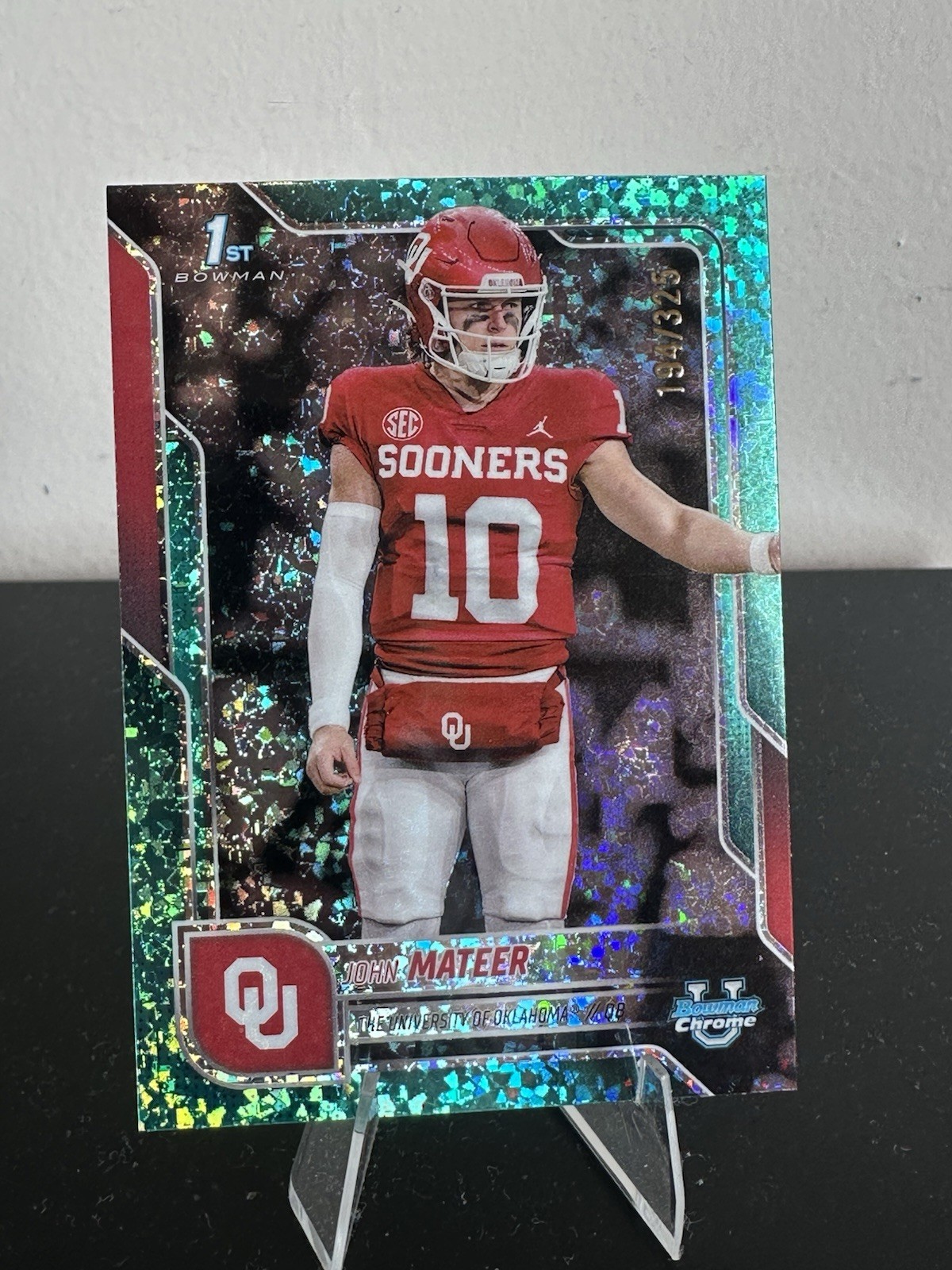 2025 Bowman Chrome University JOHN MATEER Aqua Mini-Diamond 1st /325 #1