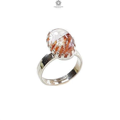 4.61gms Natural Amethyst Gemstone Oval Plain 925 Sterling Silver Adjustable Ring - Picture 8 of 9