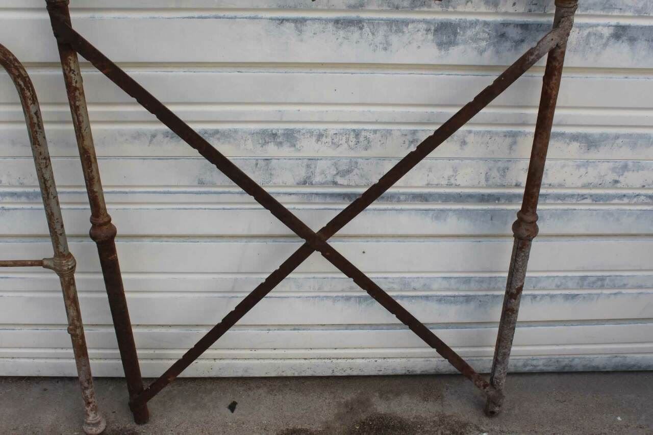 Antique US Army Military Quartermaster Insignia Cast Iron Soldier Bed