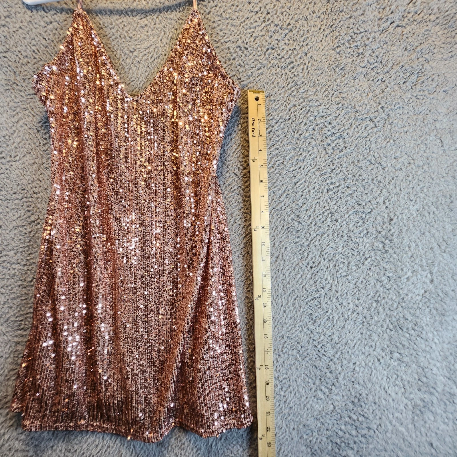 UNDERCOVER Victoria's Secret Mini Abito Slip Donna Piccolo Rosa Paillettes Tuffo Scollo V Pullover