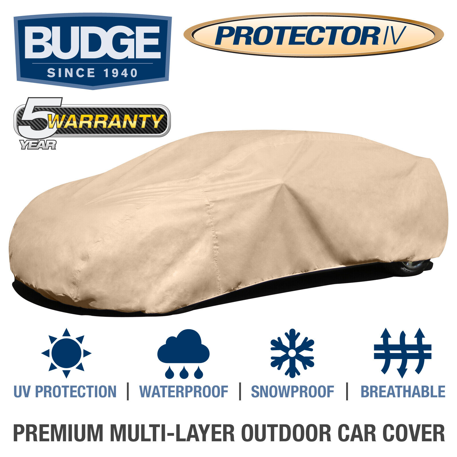 Budge Protector IV Car Cover Fits Buick Lucerne 2008 | Waterproo