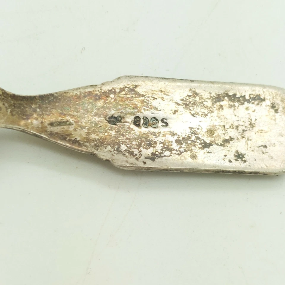 Cuchara de sal de recuerdo mapa Norge Noruega plata 830S 2 1/4"  Foto 4 de 4