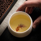 handmade tea cup fat mutton jade porcelain master cup fish print creative teacup