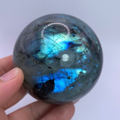 Blue Labradorite Sphere Natural Blue Labradorite Sphere, Crystal Healing Ball (8CM+)  main image 3