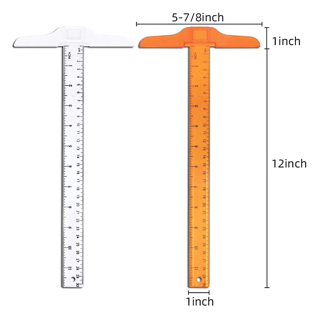 12 Junior T-Square Ruler Plastic Scrapbooking Measuring Tool Drafting  Drafting