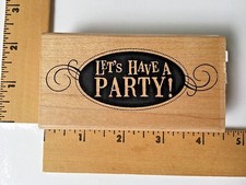 Hampton Arts Rubber Stamps - PS0032 Let's Have a Party - NEW
