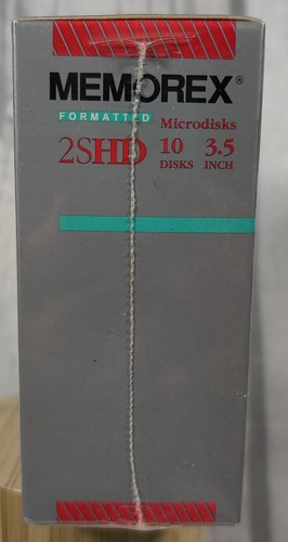 Memorex 3.5" HD Computer Floppy Disks Sealed 10 Pack Diskettes 1992 Sealed VTG.. - Picture 2 of 6