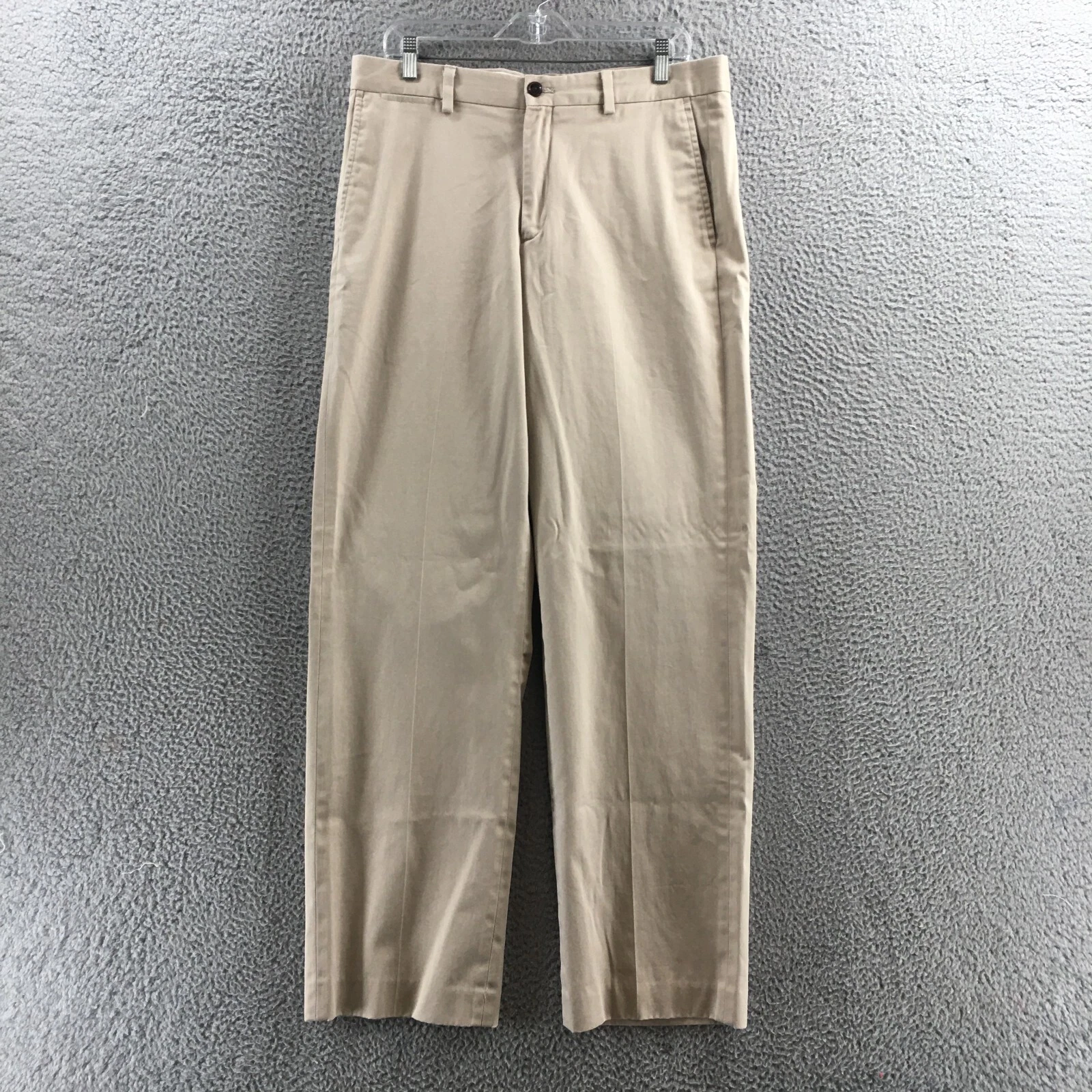 Eddie Bauer Dress Pants Mens 34 (Actual 35X32.5) Beige Mid Rise Relaxed Fit Zip