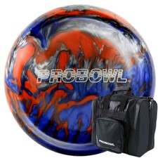 Pro Bowl Set Bowlingkugel Tasche für Ball und Bowlingschuhe blau orange silber