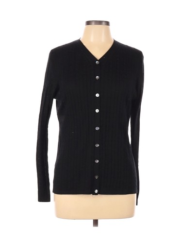 Belford Women Black Silk Cardigan L