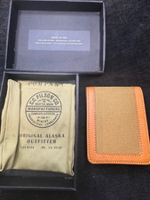 New in Box Filson Outfitter Leather Wallet in Tan Twill 20187879 USA