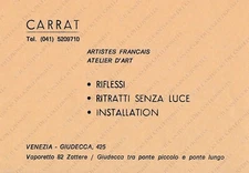 Atelier d’Art CARRAT reflections portraits Giudecca Venice advertising ticket