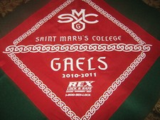 Saint Marys College GAELS Red BANDANA "2010-2011" 21"x21"s VERY GOOD CONDITION