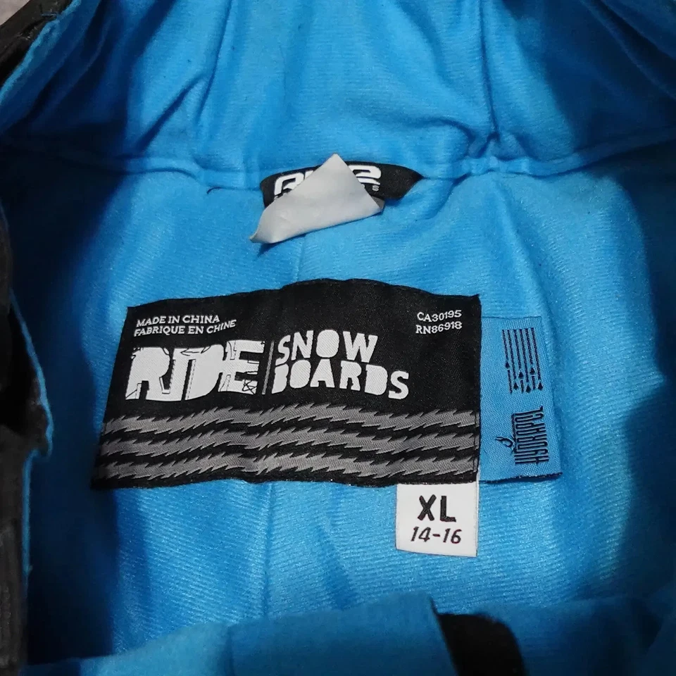 Pantalones Ride Snow Board Niños XL (14-16) Negro y Azul Neón Cintura Ajustable Exterior Foto 3 de 4