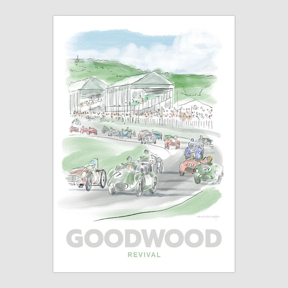 BLACK SHED STUDIO Goodwood Revival Greetings Card