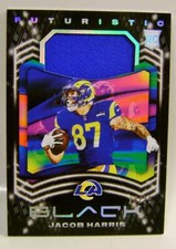 JACOB HARRIS RC /99 ROOKIE CARD FUTURISTIC RELIC PANINI BLACK FOOTBALL 2021