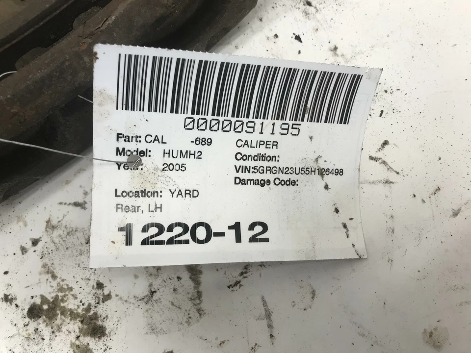 03-09 HUMMER H2 6.0L PINZA FRENO TRASERO IZQUIERDO LH OEM Foto 4 de 4