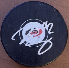 Ty Smith Signed Autographed Carolina Hurricanes Logo Puck Beckett COA