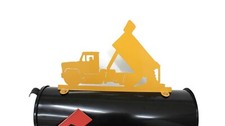 Dump Truck Hauler Metal Mailbox Topper 8.3 Inches Tall Dark Yellow