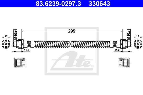 Flexible de frein Porsche 911 haute pression pour Carrera et GT2 3.6
