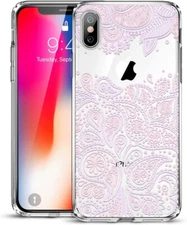 ESR Case Compatible for iPhone X/XS, Slim Fit Floral Totem Case - Violet Paisley