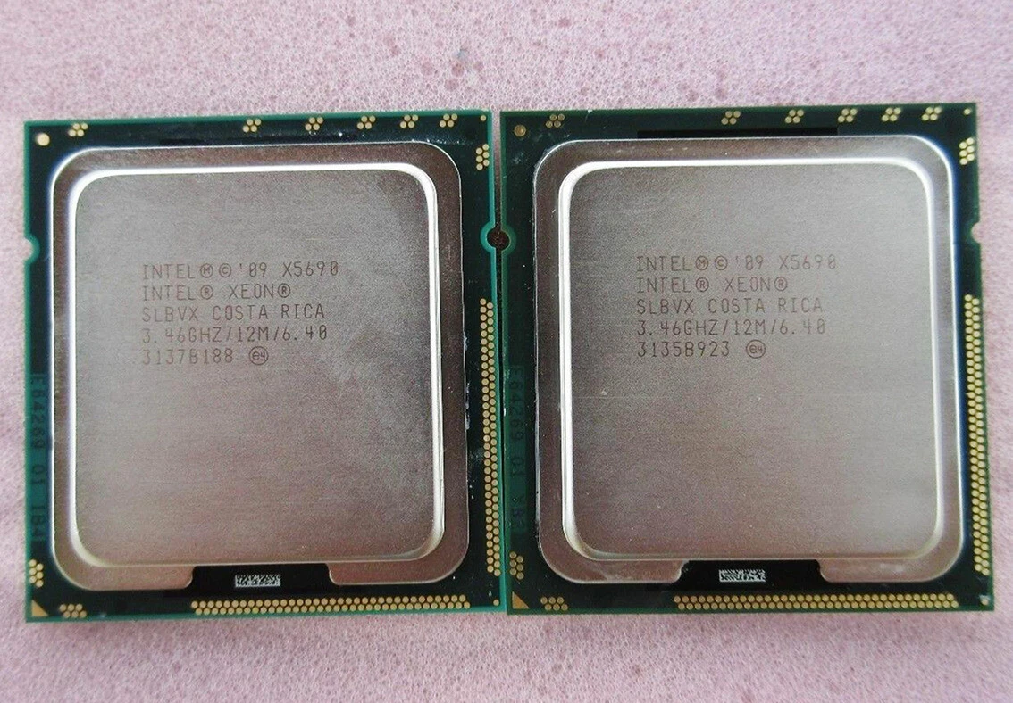 Matched Pair Intel Xeon X5690 3.46GHZ SLBVX 6Core 12MB LGA 1366 CPU  Processors