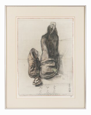 Horst Janssen Lithograph on Paper Signed Vintage Print Leather