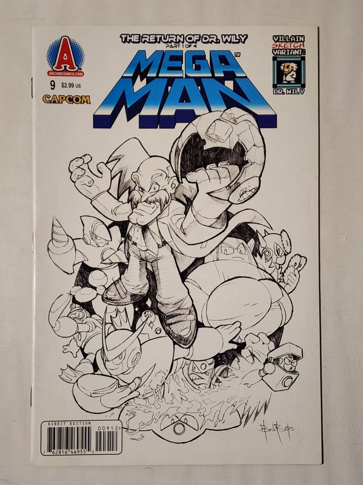 Mega Man #9 Dr Wily Villain Sketch Variant 2012 Archie Comics