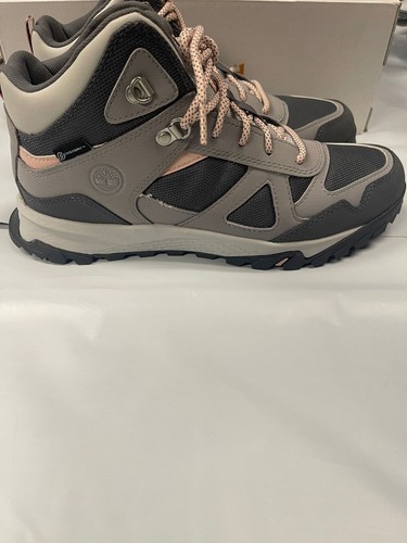 TIMBERLAND JUNIOR'S LINCOLN PEAK WATERPROOF MID HIKER MEDIUM GREY LEATHER A5RX3 - Picture 4 of 8