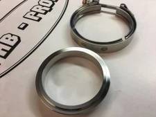 Stainless 3"(3.55" OD) 90mm V-Band Flange 81mm Ring+ Clamp Garrett B/W PTE Turbo