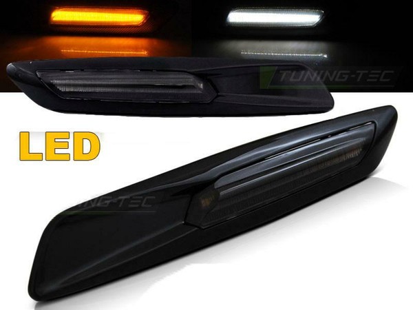 Paar Blinker Repeater BMW 3Er E92/E93 2006 Bis 2010 Led Schwarz Glossy Smoke-image
