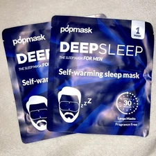 Popmask Deep Sleep Self-Warming Large Sleep Masks (2 Masks Total) New w/o Box