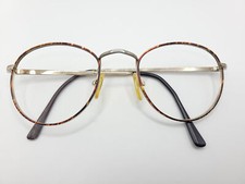Vintage Zimco USA Womens Gold Tone and Brown Round Eyeglasses FRAMES