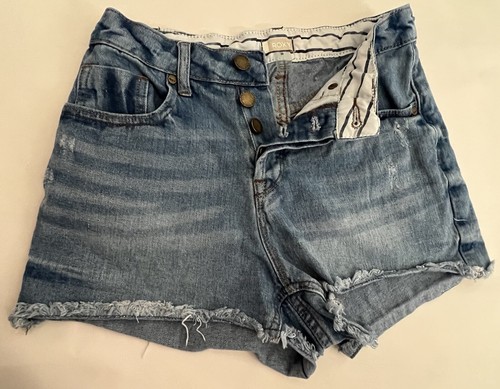 Roxy Brand Button Fly Cutoffs Shorts juniors 26 Raw Hem blue denim EUC - Picture 8 of 12