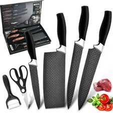 6 Pieces Kitchen Knife Set Chef Knife Set Stainless Steel Sharp Cutting Knives