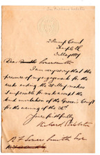 Richard Webster Viscount Alverstone  Signed Letter 1887 Autographed Atty General