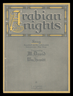 ARABIAN NIGHTS David/Hewitt 1919 Oriental Vintage Sheet Music