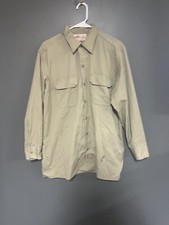 VTG Dickies Workwear Sz 16-16 1/2 X 32/33 Button Up Shirt Khaki Cotton Work