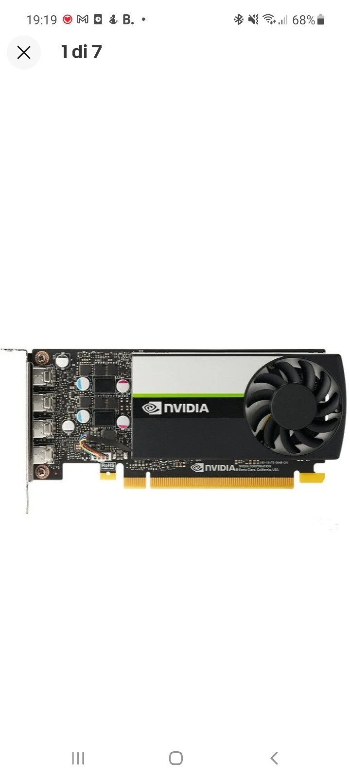 PNY Scheda Grafica NVIDIA Quadro T1000 8 GB GDDR6 PCIe 3.0 x16 Mini DP