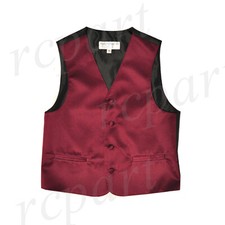 New Boy's Formal tuxedo vest waistcoat Burgundy US Size 2 4 6 8 10 12 14 wedding