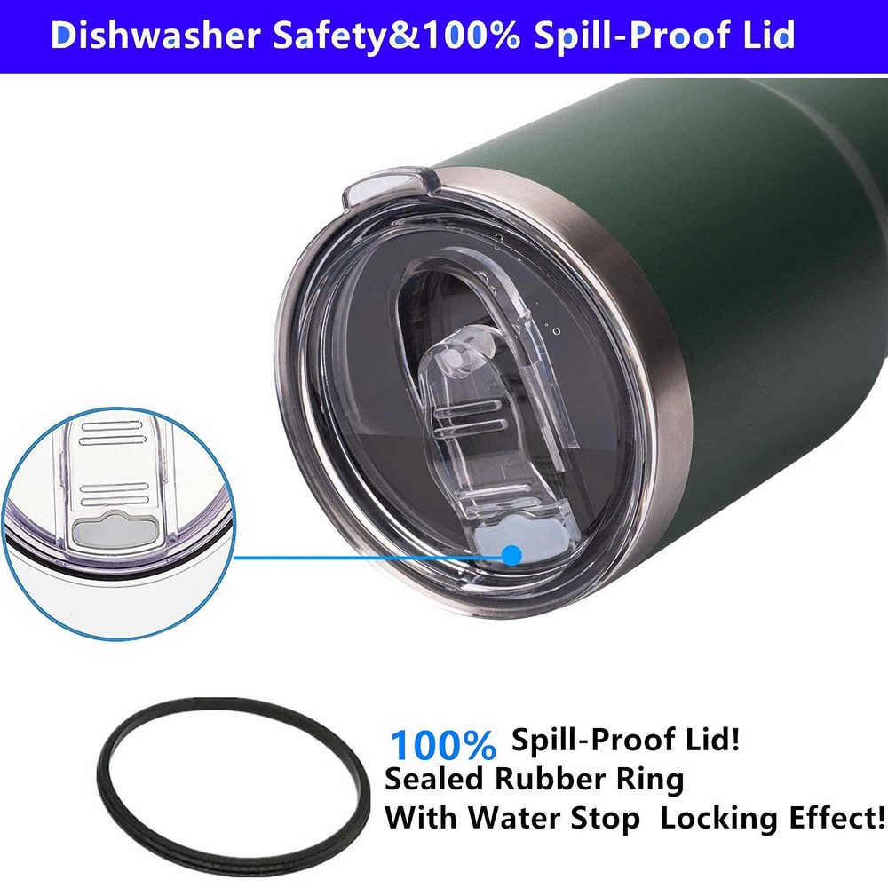 Spillproof 30 oz Tumbler Lids for Stainless Steel Travel Cups